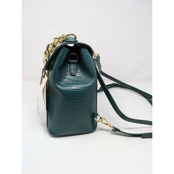 Divina Firenze Trilli Green Italian Leather Convertible Backpack Crossbody Bag main image 3